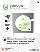 Q2 Power Qdapter 360 Adattatore Universale da Viaggio, Presa a Terra WLD a EU