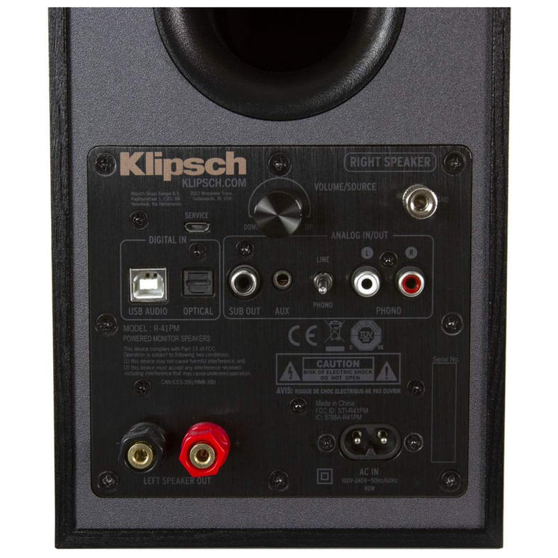 Klipsch R-41PM (Pair) Diffusori audio casse attive connettività bluetooth, Nero