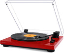 RLINE RLTN11GR Giradischi a cinghia con modulo Bluetooth, Rosso Lucido