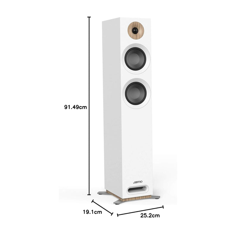 Jamo S 807 Coppia Casse Passive da pavimento con potenza di 100w RMS, Bianco