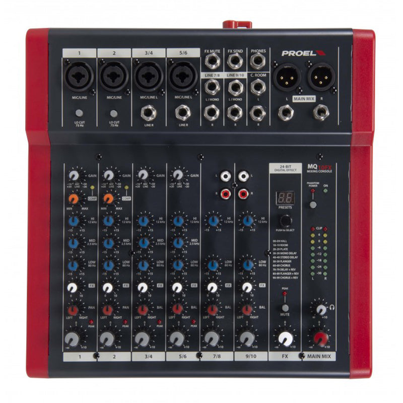 Proel V15PLUS Coppia Casse +MQ10FX Mixer +2Stativi +2Cavi5m