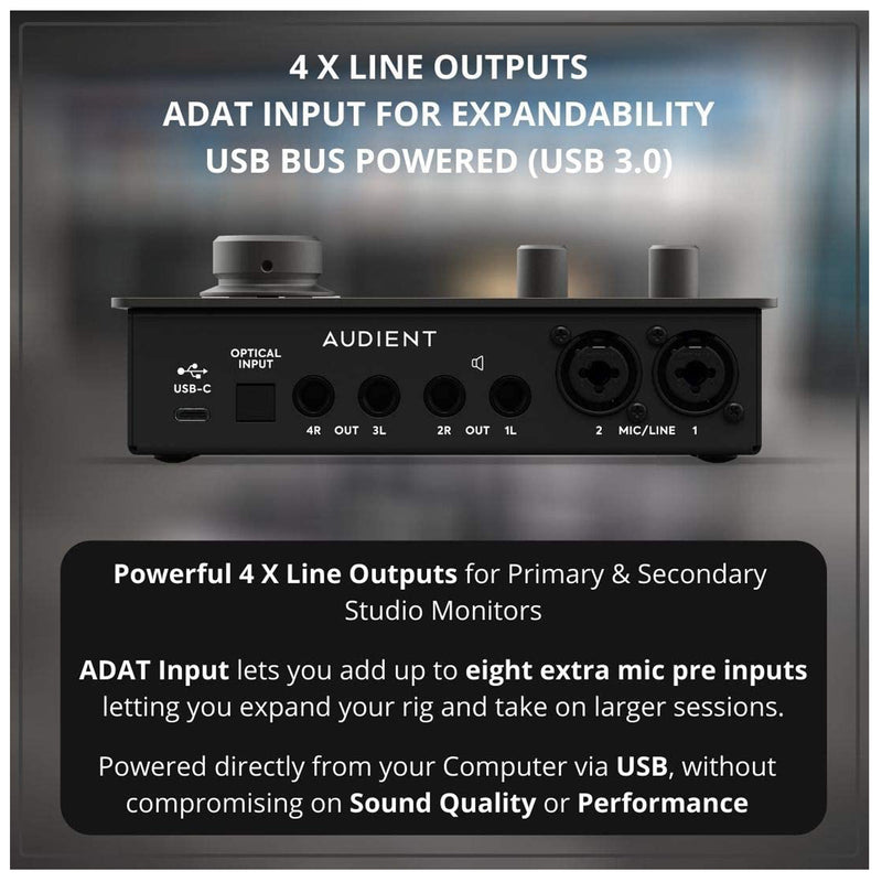 Audient iD14 MKII Interfaccia audio pro USB-C 10 In / 6 Out 2 Preamp Microfonici