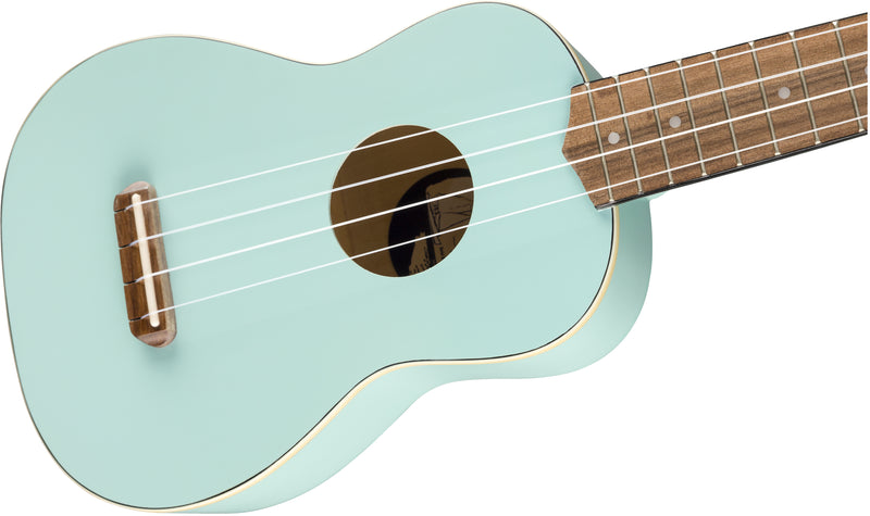 Fender Venice Soprano Uke Daphne Blue Ukulele Venice Soprano manico sottile "C"
