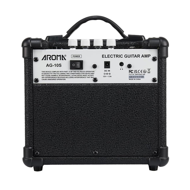 Aroma AG-10S Amplificatore portatile x chitarra elettrica 10w + bluetooth, Nero