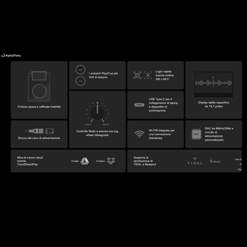 AlphaTheta CDJ-3000X Multilettore Multiplayer Professionale Dj Top di Gamma Nero