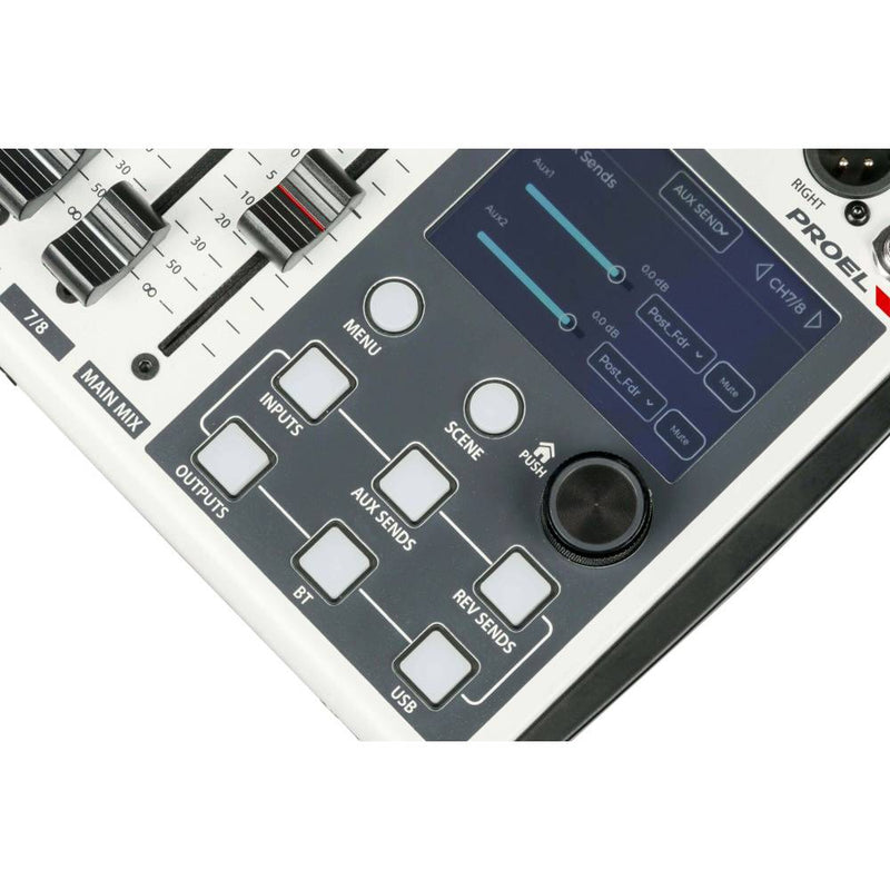 Proel DIGIPAD8 Mixer Digi contr. App 7 fader motor. Bluetooth USB Display touch