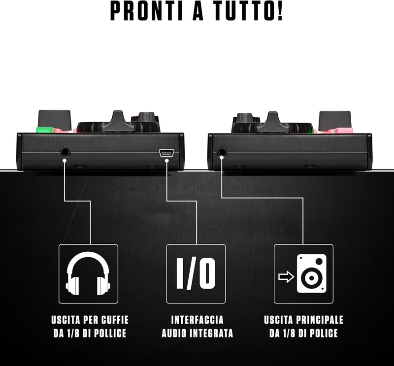 Numark DJ2GO2 TOUCH Controller Dj portatile 2Deck Scheda audio con pre X cuffia