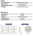 Farfisa FR 130 Microfono Dig. Pro USB a condensatore x Gaming Podcasting Studio
