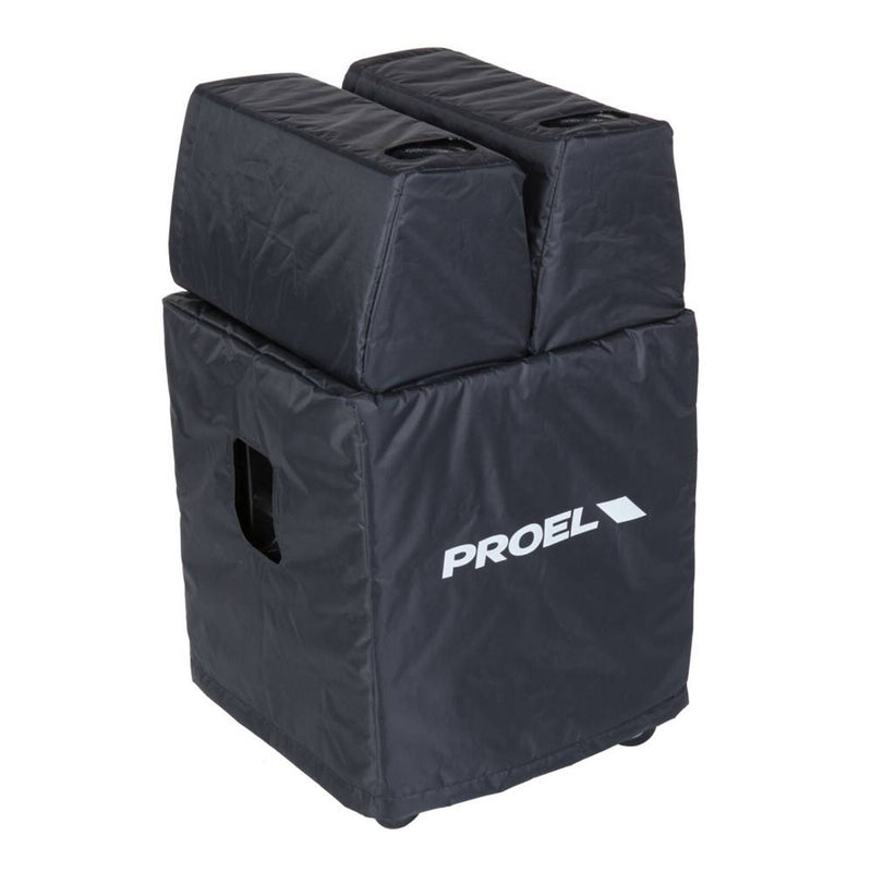 Proel LT812A Sistema Pro Attivo 2Diffusori +Subwoofer 4ruote 1600w picco + Cover