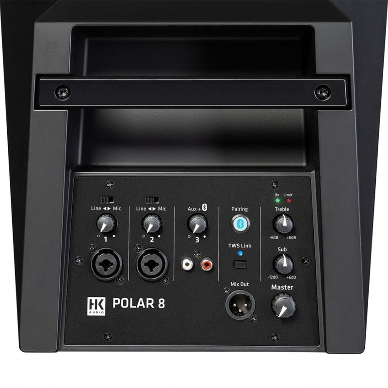 HK Audio Polar 8 Coppia Sistema audio colonna con Bluetooth 1200w di picco, Nero