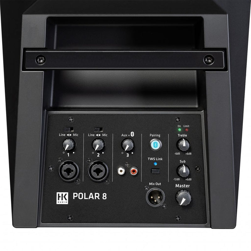 HK Audio Polar 8 Sistema audio a colonna con Bluetooth e 1200w di picco, Nero