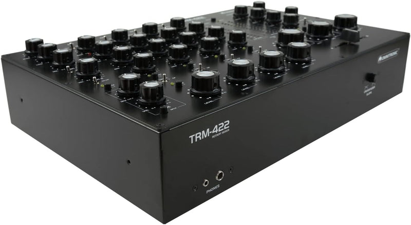 Omnitronic TRM-422 Mixer Dj rotativo 4C isolatore frequenza 3bande sez. filtro