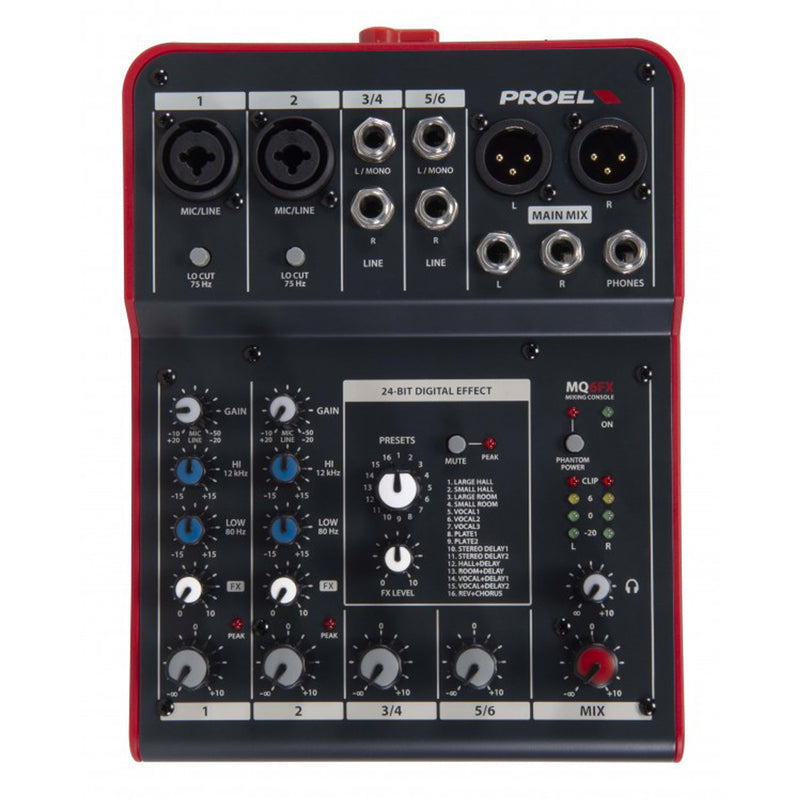 Proel V8PLUS Coppia Casse+MQ6FX Mixer+2Mic DM800+2Stativi+2Cavi