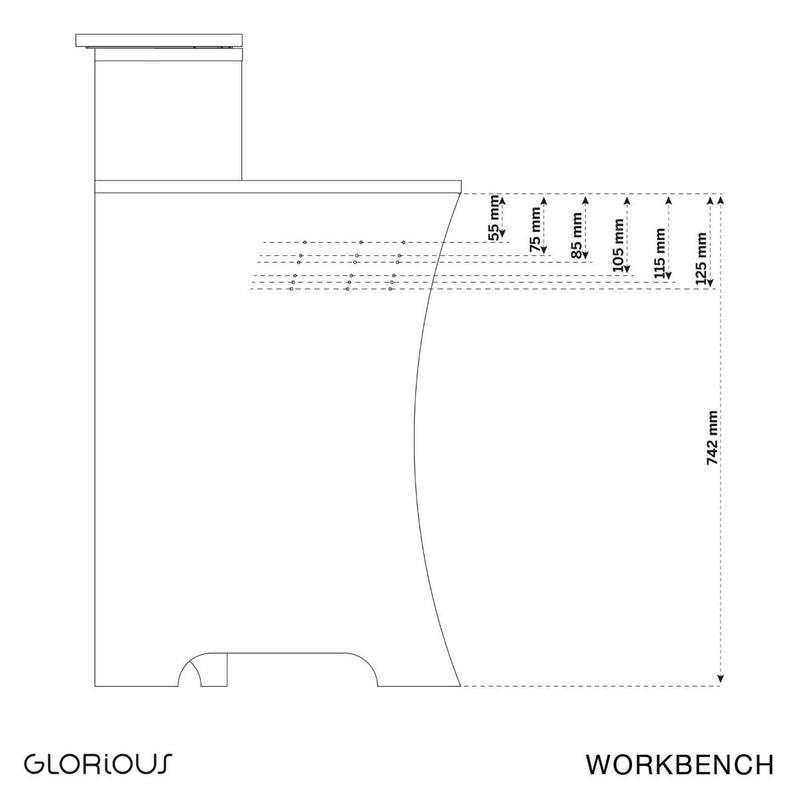 Glorious WORKBENCH WHITE Workstation console di lavor x prod. musicali, Bianco
