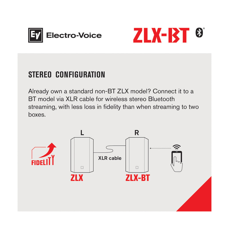 Electro-Voice ZLX-15BT Cassa Diffusore attivo con Bluetooth da 15" e 1000W RMS