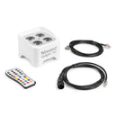 Beamz BBP90W Uplight Par 4x4W 4in1 Led RGB-UV batteria e comando IR e DMX Bianco