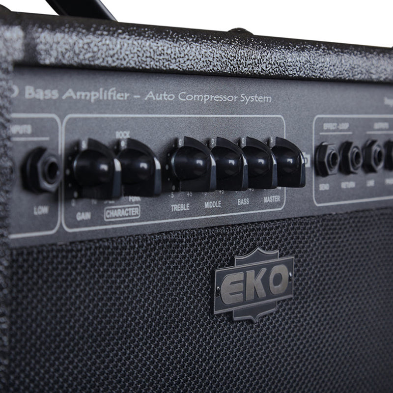 Eko B50 Amplificatore combo per basso, cono da 12" e 50w di potenza, Nero