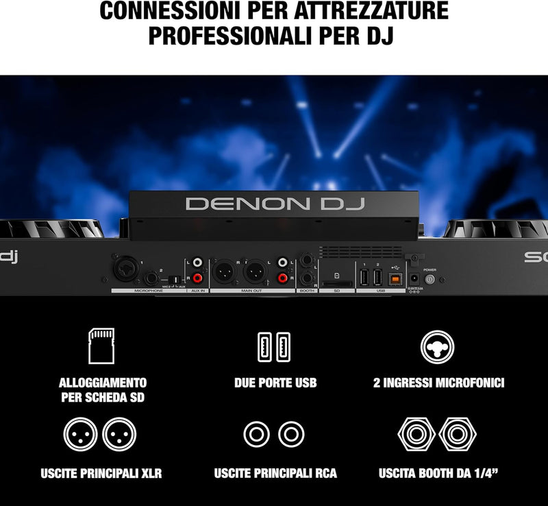Denon Dj SC LIVE 4 Controller Dj 4Deck Disp.7" Monitor Integr. Router WI-FI Int.