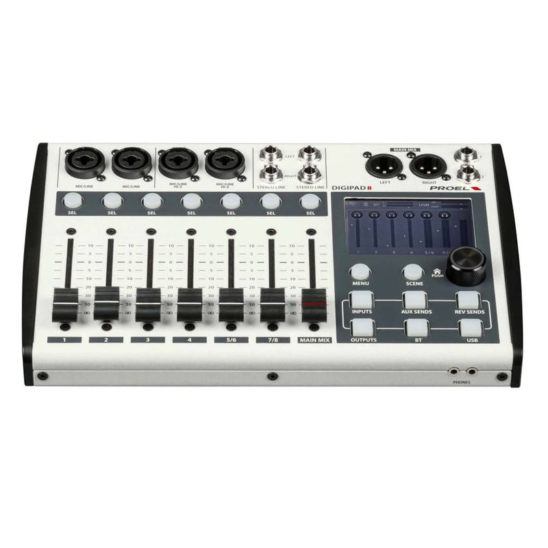 Proel DIGIPAD8 Mixer Digi contr. App 7 fader motor. Bluetooth USB Display touch