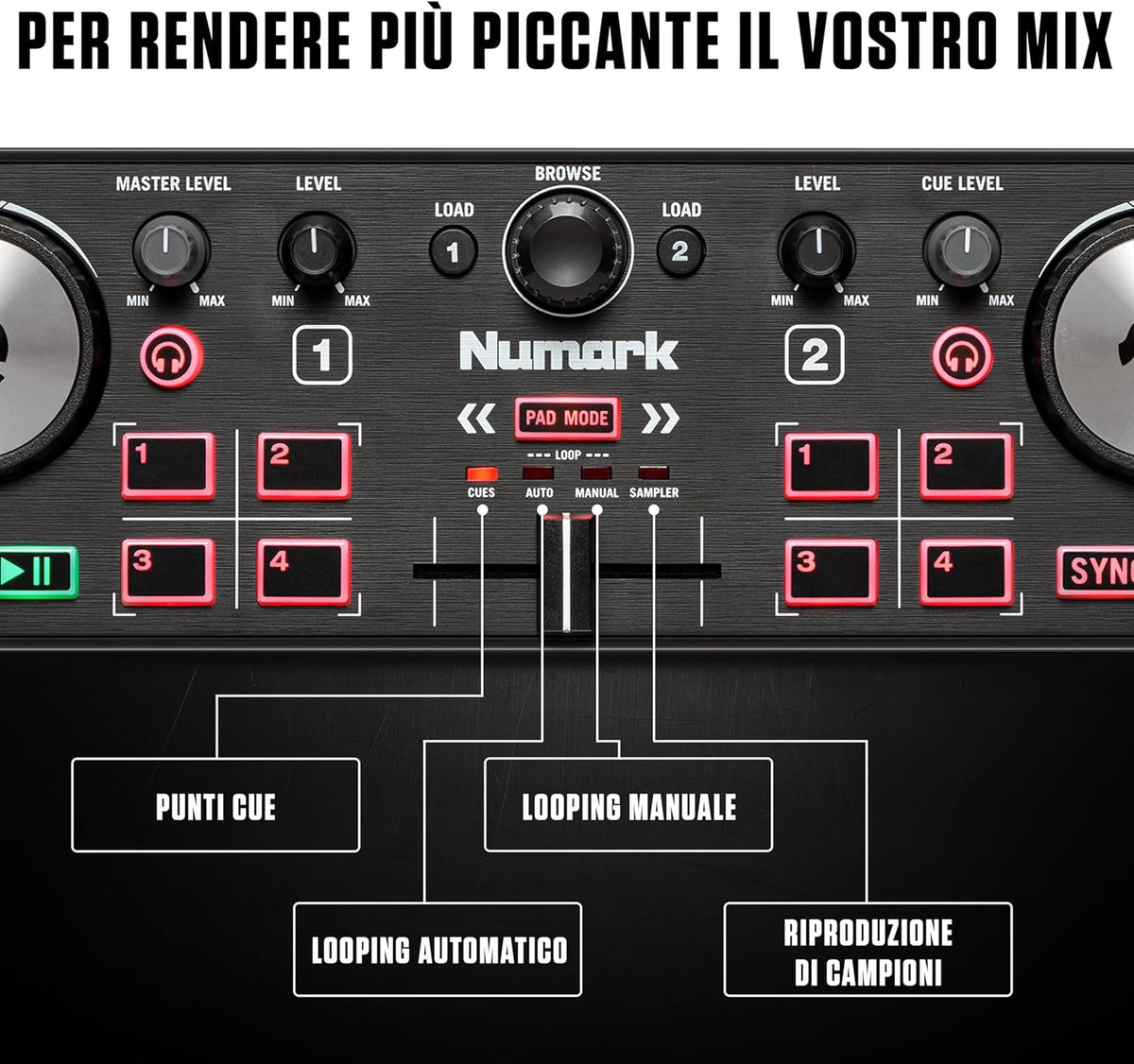 Numark DJ2GO2 TOUCH Controller Dj portatile 2Deck Scheda audio con pre