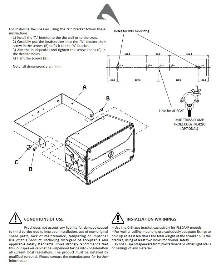 Axiom FL80A Coppia Diffusore Audio Pro 8" 2Vie 300W RMS + COVERFL80 Coppia Cover