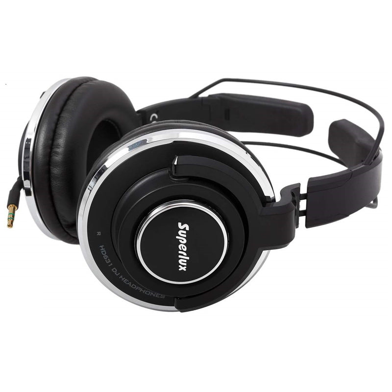 Superlux HD631 Cuffia Pro x Dj dinamica chiusa con cavo e senza mic, Nero
