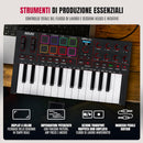 Akai MPK Mini Play MKIV Mini Tastiera Controller Midi 25T, USB e 8 Pad MPC, Nero