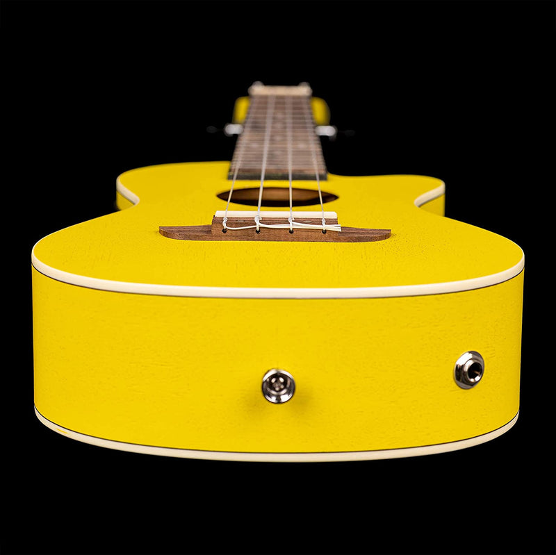 Ortega RUSUN-CE Ukulele elettrificato cutaway da concerto serie EARTH Sun Yellow