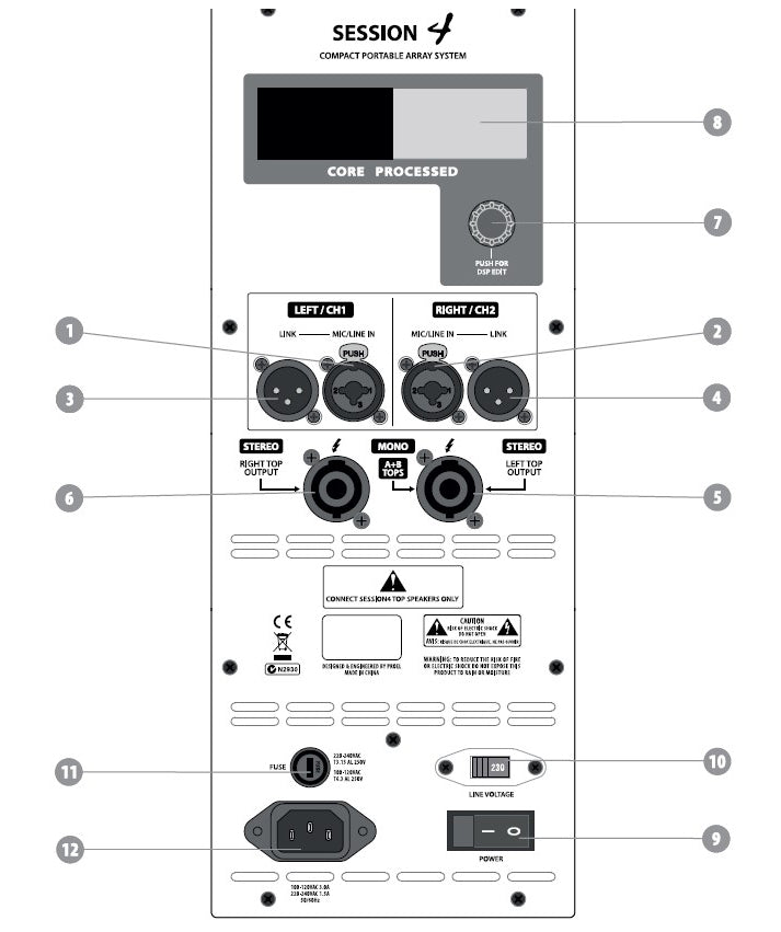 Proel SESSION4 Coppia Sistema Pro colon.1200W p. MP3 USB SD BT St. +COPPIA COVER