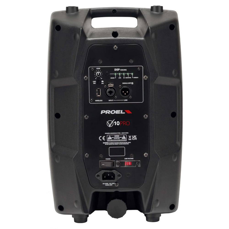Proel V10 PRO Diffusore Audio Attivo 2vie 600W Picco sezione DSP x suono HQ Nero