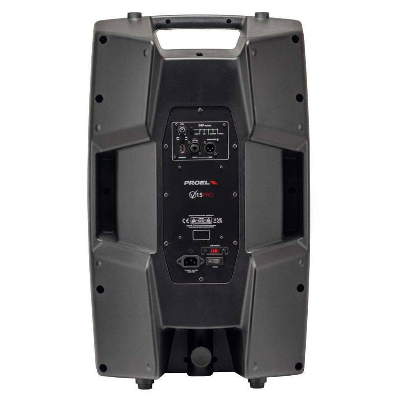 Proel V15 PRO Diffusore Audio Attivo 2vie 600W Picco sezione DSP x suono HQ Nero