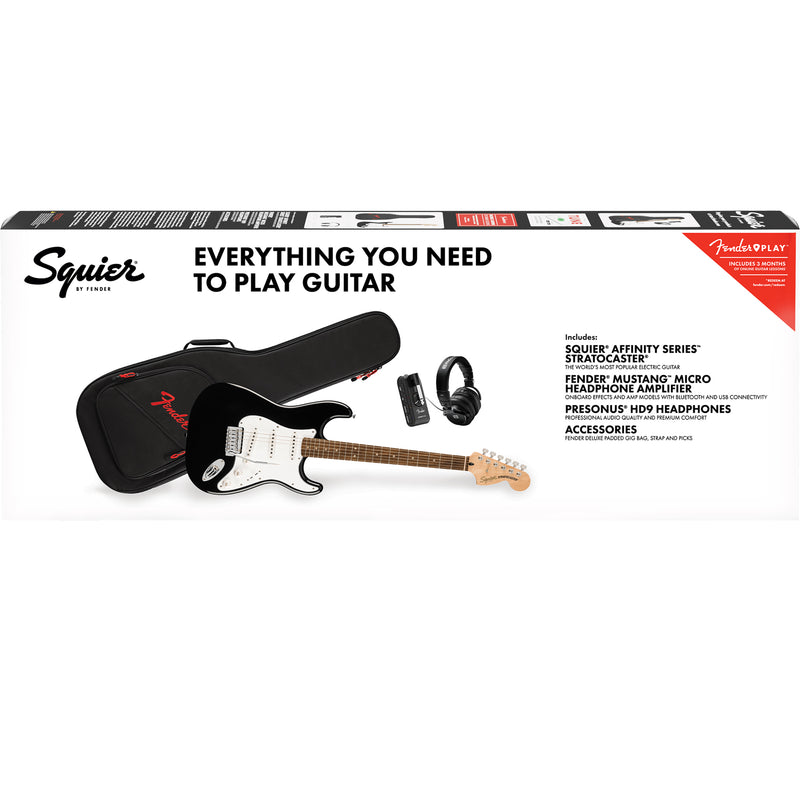 Fender Affinity Series Stratocaster Mustang Micro Pack Black Chitarra Elettrica