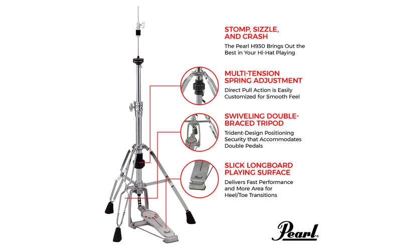 PEARL H-930 Demonator Hi Hat Stand supporto x Charleston treppiedi multi-pedale