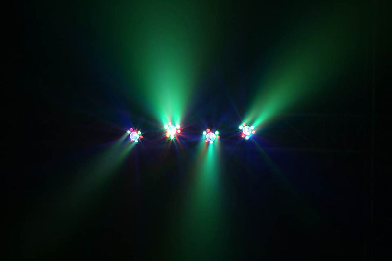 Beamz PartyBar3 Barra d'illuminazione 4PAR 9x1W RGB MagicBall DMX IR + treppiedi