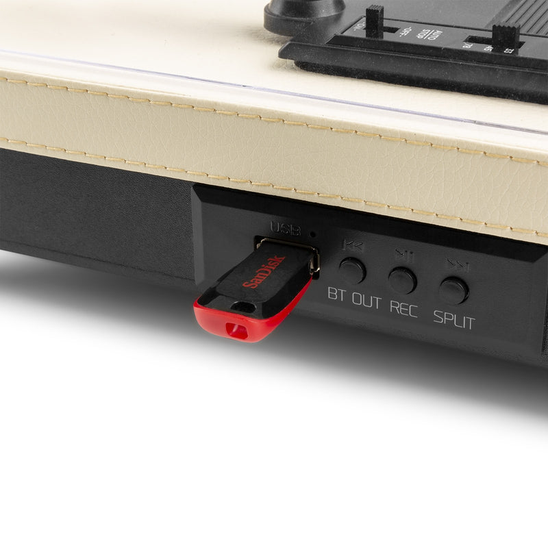 Audizio RP113C (102.064) Giradischi rivest. pelle, Wirel. Bluetooth USB e Casse