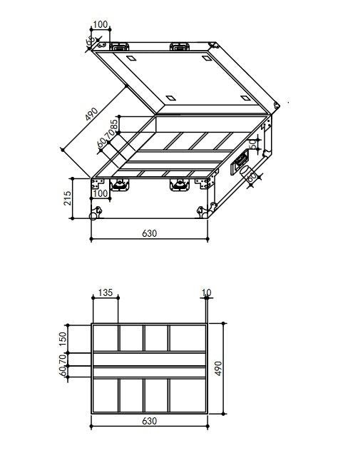 Beamz FCC9 FlightCase x 8 fari, x trasporto e ricaricare x fari Beamz BBP9, Nero