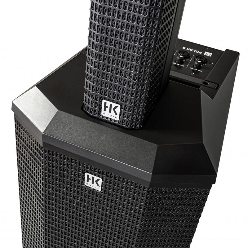 HK Audio Polar 8 Coppia Sistema audio colonna con Bluetooth 1200w di picco, Nero