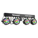 Beamz PartyBar3 Barra d'illuminazione 4PAR 9x1W RGB MagicBall DMX IR + treppiedi