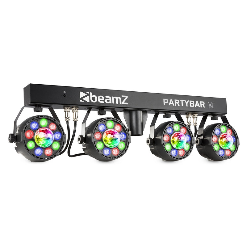 Beamz PartyBar3 Barra d'illuminazione 4PAR 9x1W RGB MagicBall DMX IR + treppiedi