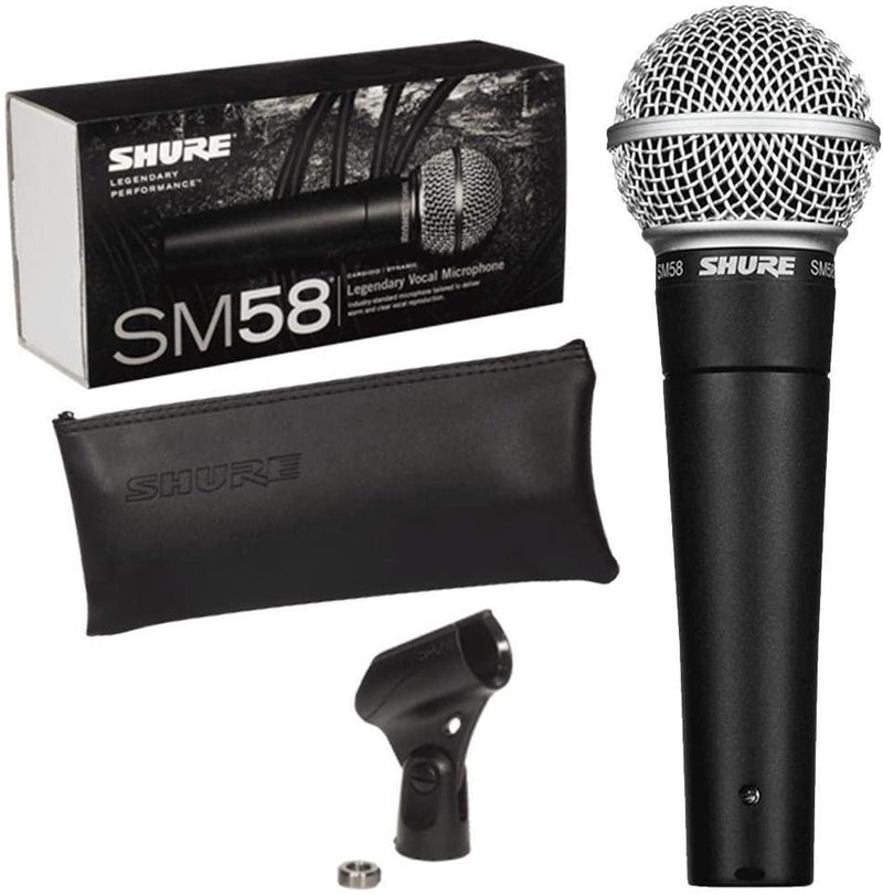 Shure SM58-LCE Microfono Professionale Cardioide + Cavo BULK250LU3 + RSM180 Asta