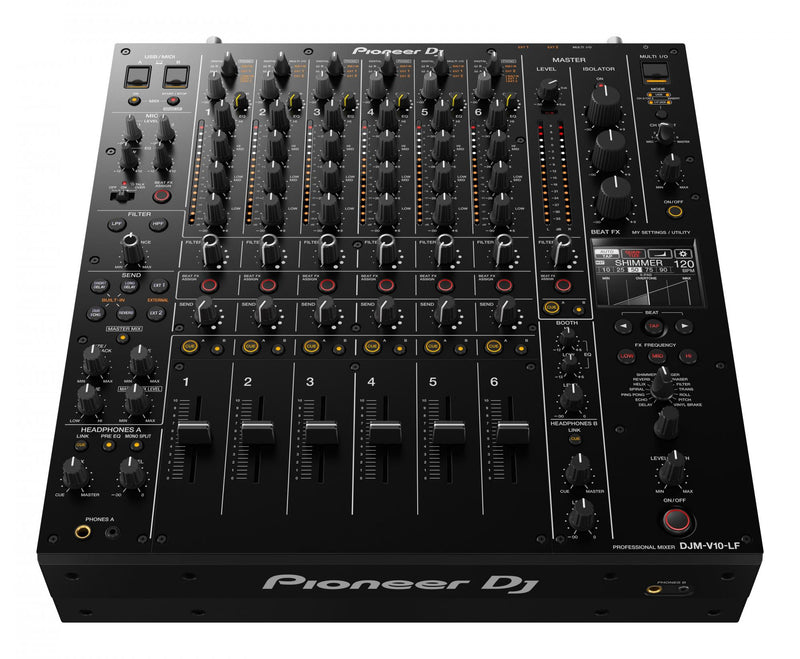 Pioneer Dj DJM-V10-LF Mixer Dj Professionale a 6 Canali con fader lunghi, Nero
