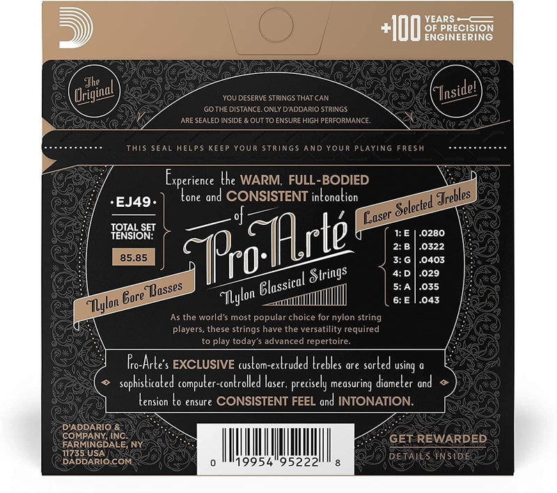 D'Addario EJ49 Pro Arté Normal Tension Silver Plated Corde Chitarra Classica