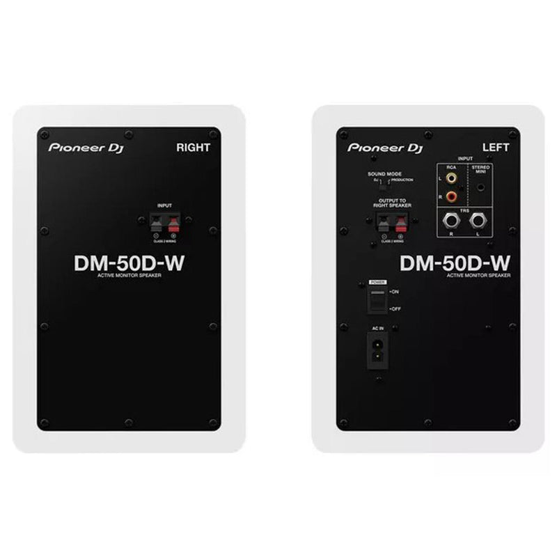 Pioneer Dj DM-50D-W Coppia casse monitor attivi homestudio desktop 5" 50W Bianco