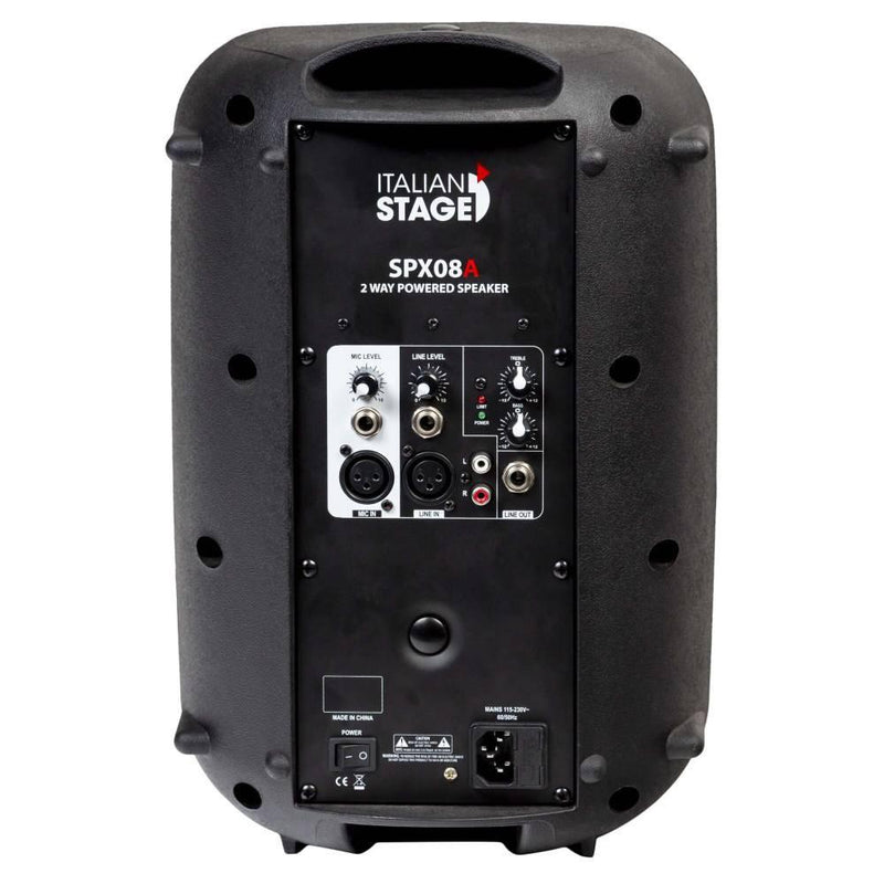 Italian Stage IS SPX08A Cassa Attiva 300w picco da 8" Peak spl 123 dB, Nero