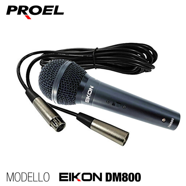 Proel EIKON DM800 Microfono Dinamico x Voce Canto Karaoke + Cavo Cannon XLR 5mt.