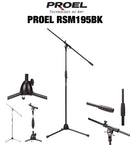 Proel RSM195BK Asta microfonica professionale a giraffa base tripoide Nero Opaco