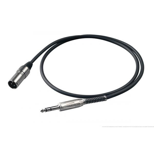 Proel BULK230LU3 Cavo bilanciato Jack Stereo 6.3 mm a Cannon XLR 3P Maschio