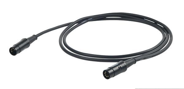 Proel CHL400LU15 Cavo professionale MIDI connessioni a 5P DIN da 1,5 mt., Nero