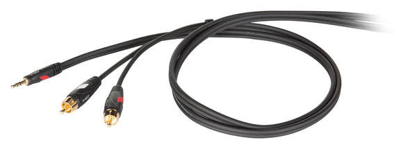Proel DHG520LU18 Cavo professionale connettori Jack 3.5mm Stereo a 2 x RCA 1,8mt