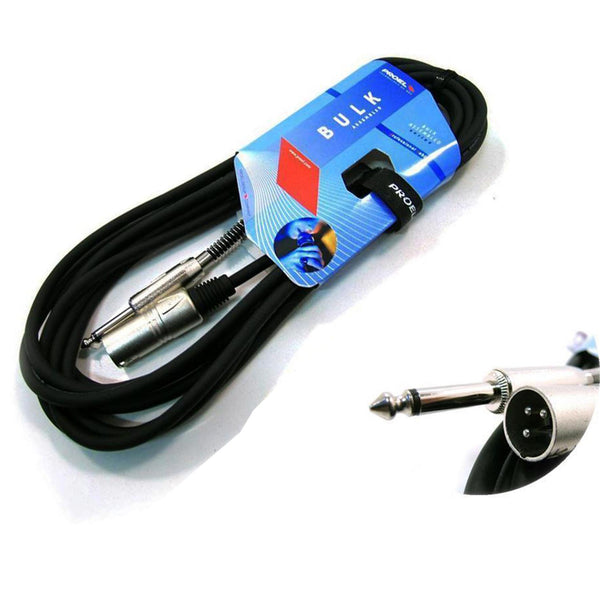 Proel BULK220LU5 Cavo jack Mono 6.3 mm a spina volante Cannon XLR 3P Maschio 5mt